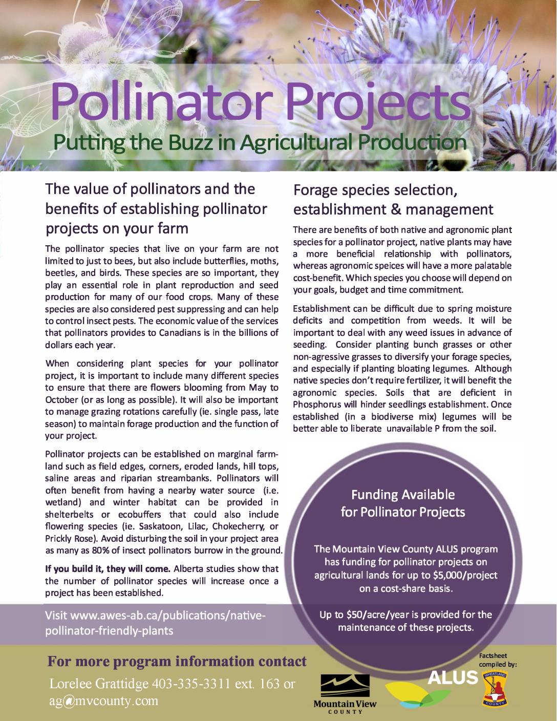 Pollinator Projects for Southern Alberta Farms